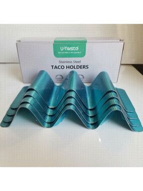 Taco Holders Stainless Steel U-Taste Soft Hard Taco Shell Rack Set of 4
